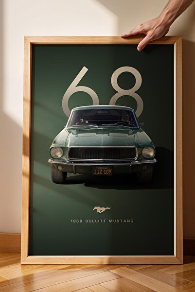Saturn 1968 Bullitt Mustang Pictură înrămare - Poster de mașină ediție specială