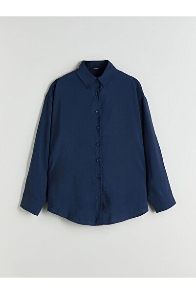 LC Waikiki Дамска риза от индиго в голям размер, изработена от модална смес