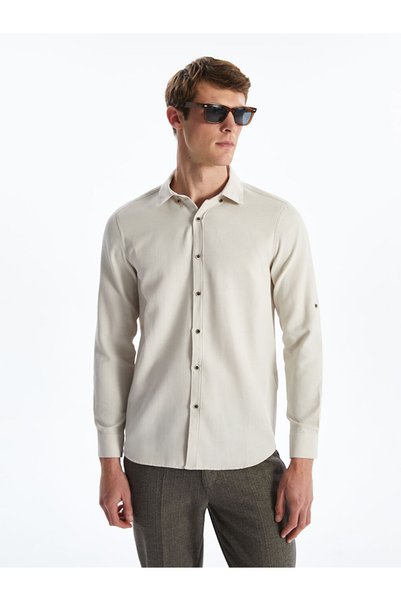 LC Waikiki Slim Fit Long Sleeve Dobby Men's Shirt