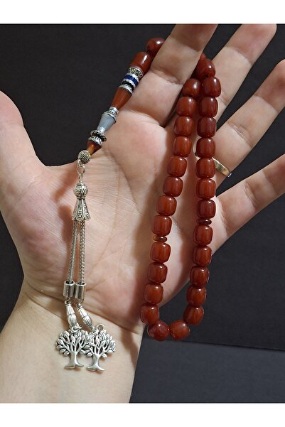 ARSİN TESBİH & AKSESUAR Nakkaş imameli ateş kehribarı