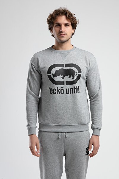 Eckō Unltd. Liberty Gray Crew Neck Printed Loose Fit Men's Sweatshirt