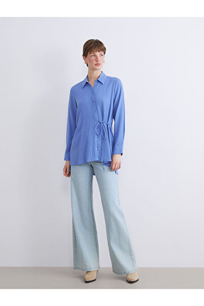 LC Waikiki Purple Textured Women's Shirt Tunic