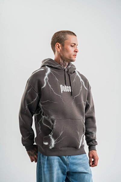 IVORA WEAR سويت شيرت رجالي بقلنسوة من شيمشيك مطبوع مصنوع من القطن بثلاث خيوط ...