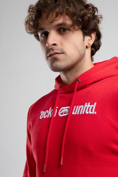 Genel Markalar YORKER Kırmızı Sweatshirt Nakışlı Loose Fit Erkek Sweatshirt