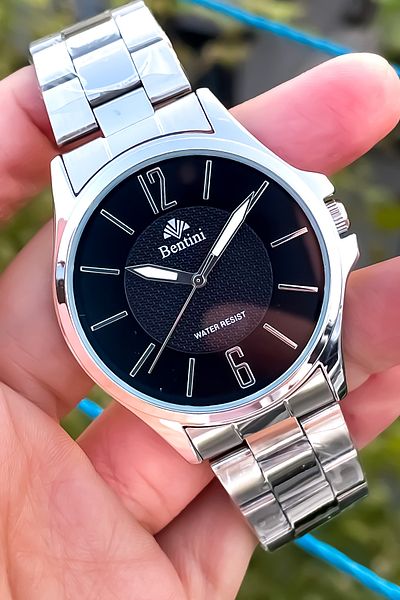 Bentini Original 2 Year Warranty Steel Men's Watch and Bracelet