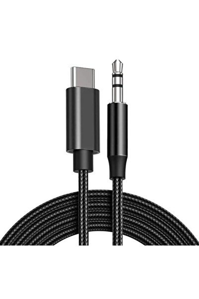 lemontti Cablu Audio Type-C la Jack 3.5mm, Împletitură Textilă, Lungime 1m,