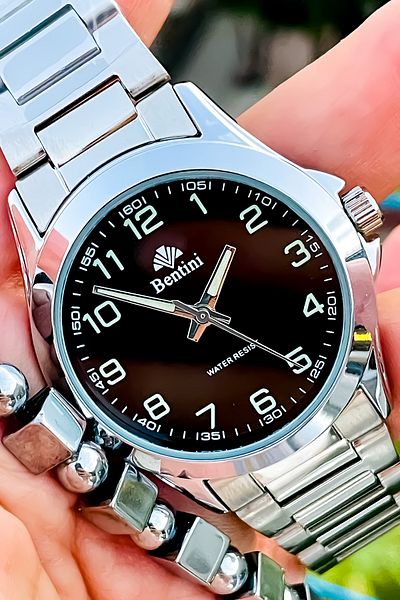 Bentini Original 2 Year Warranty Steel Men's Watch and Bracelet