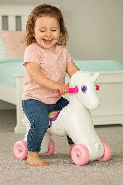Duman Unicorn Sallanan At & Bingit – 2’si 1 Arada Çift Kullanım Binek Oyuncak, 12–36 Ay