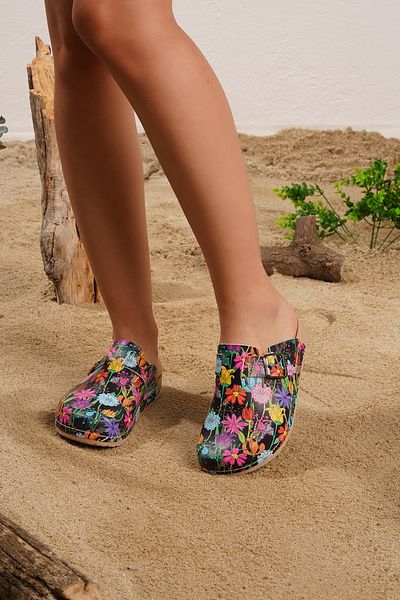 DOGİYE 8124 Colorful Flower Printed Comfort Slippers