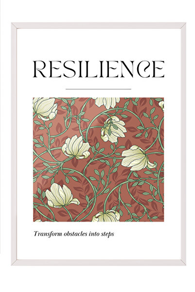 Zestia Πίνακας με λευκό πλαίσιο, Εικονογράφηση λουλουδιών Resilience, Διακόσμ...