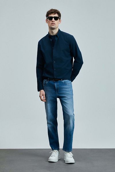 Kocamanlar Ayakkabı Lufian 111200204 Orlando Smart Jean Men's Trousers Slim Fit Men's Jeans Blue