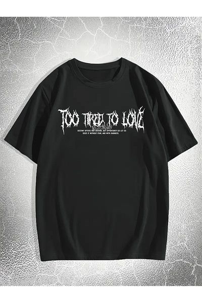Touz Moda Gothic Skeleton Printed Unisex Oversize T-Shirt