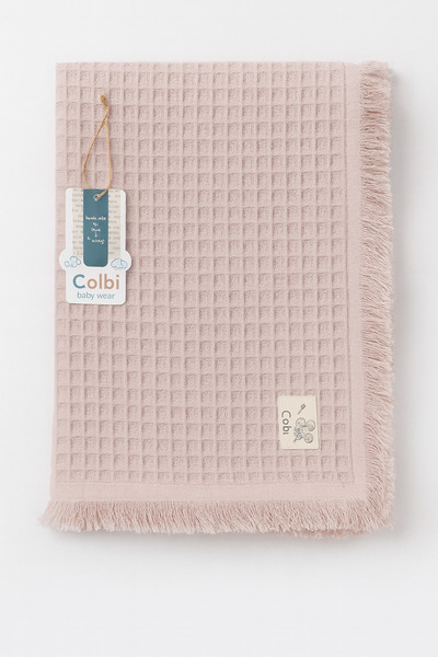 Rain Baby بطانية أطفال بطانية أطفال قطنية ناعمة، نسيج وافل، شرابة، 110x110 سم