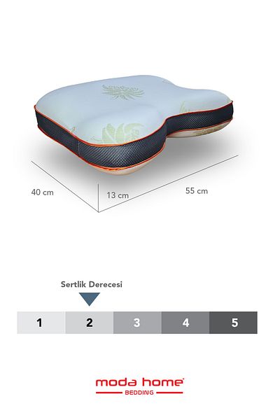 moda home bedding Snoring-Reducing-Preventive Pillow with Aloe Vera Fabric, Orthopedic Skin-Friendly Visco Particle Pillow