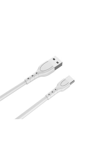 lemontti USB-A to USB-C charging cable, white, 1.2 meters, PVC