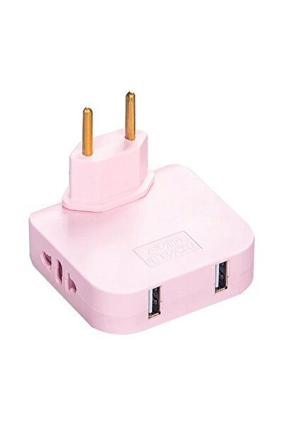 TECHSTAR ® 180° Rotating Triple Adapter with 2 Sockets and 2 USB Ports, 2500W...