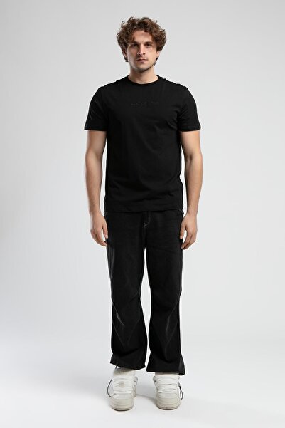 Eckō Unltd. Empire Black Crew Neck Embroidered Standard Fit Men's Tshirt