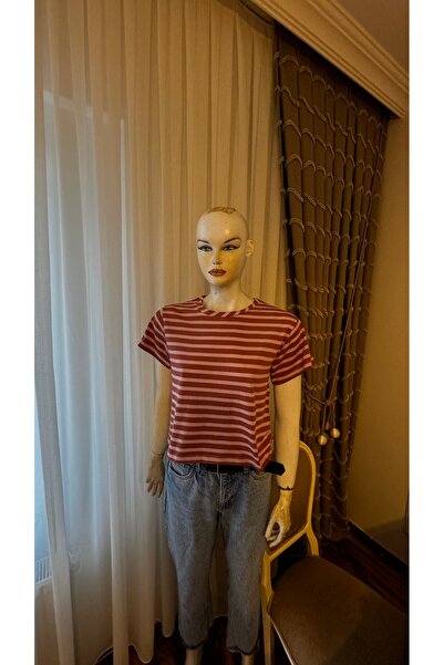 Butik Çizgili Kadın Tshirt