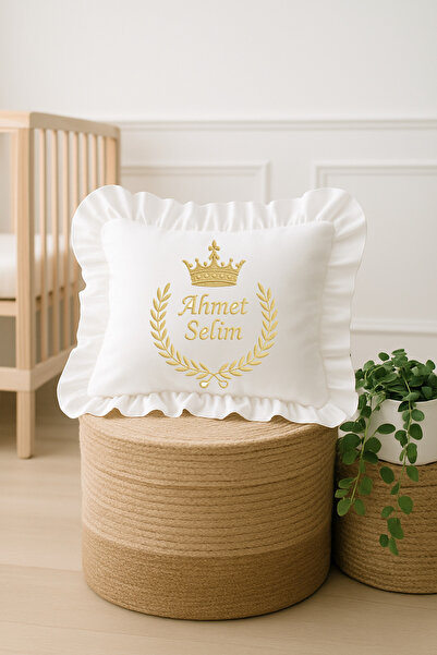 Moda Lime Kişiye Özel Taç & Defne Çelengi (Altın Ton) İsimli Fırfırlı Bebek Y...