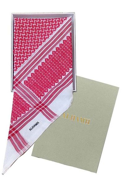 ALHAY Al Hama Casual Red and White Shemagh - Premium Fabric