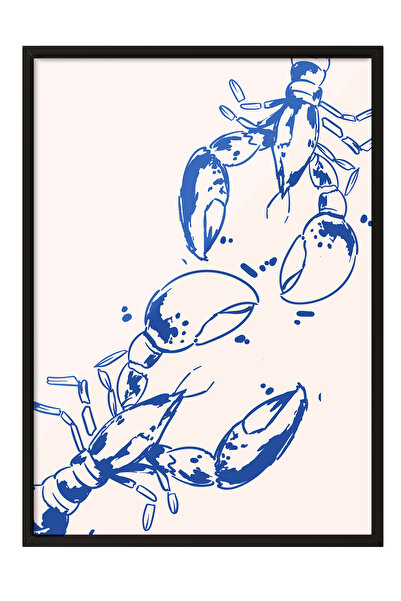 Zestia Tablou cu ramă neagră, Crabi minimalisti, Poster decorativ pentru dorm...