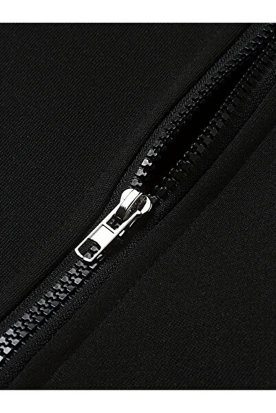 Touz Moda Ζακέτα με κουκούλα με φερμουάρ Star Printed Oversize Μαύρη Unisex