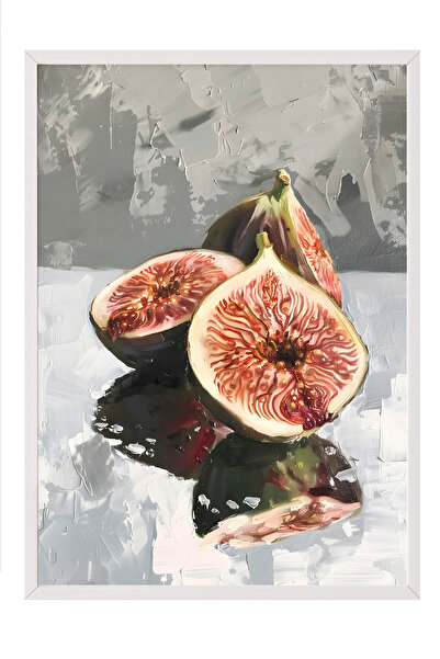 Zestia Tablou cu ramă albă, Fotografie cu fructe de smochin, Poster decorativ...