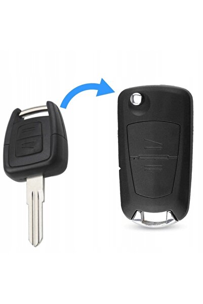 TECHSTAR Carcasă cheie cu transformator, upgrade la cheie basculantă, 2 butoane, lamă HU46, compatibilă cu Opel