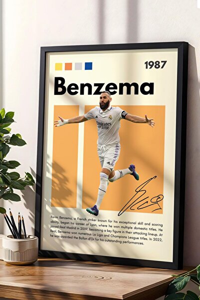 Saturn Pictură înrămată Karim Benzema - Pictură decorativă cu poster pentru j...