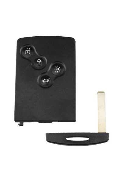 TECHSTAR Carcasă cheie cu card inteligent, 4 butoane, Techstar, compatibilă cu Renault Megane III, Scenic, Laguna III,