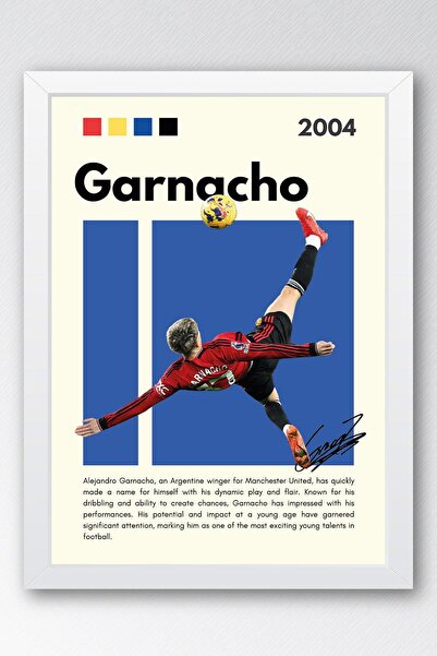 Saturn Alejandro Garnacho Çerçeveli Tablo - Dekoratif Çerçeveli Futbolcu Post...