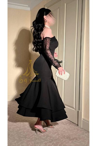 MEZON FASHION Elegant Evening Dress with Ruffled Edges