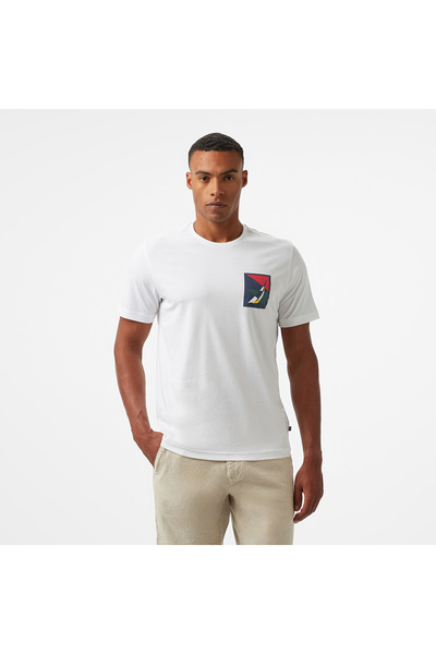 Nautica Erkek Beyaz Regular Fit T-Shirt