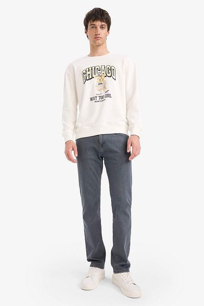 DeFacto Boxy Fit Crew Neck Printed Sweatshirt E6430Ax25Au