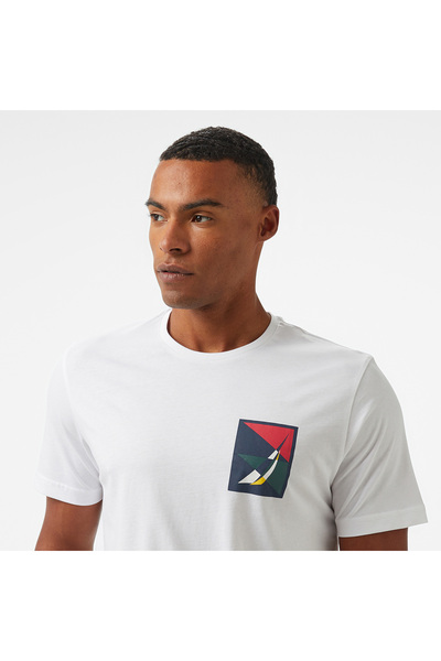 Nautica Erkek Beyaz Regular Fit T-Shirt