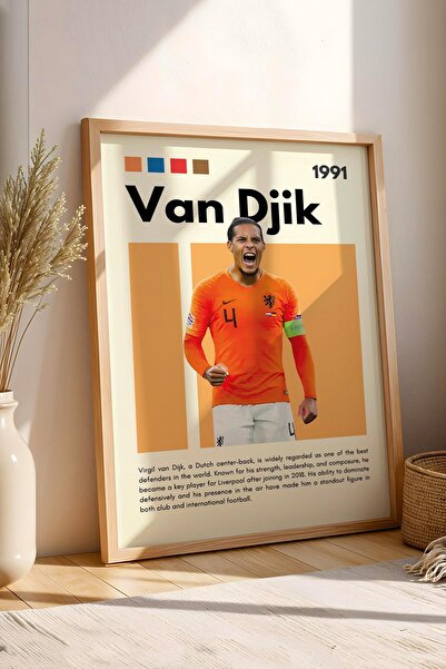 Saturn Tablou înrămat de Virgil van Dijk - Poster de fotbalist înrămat decorativ