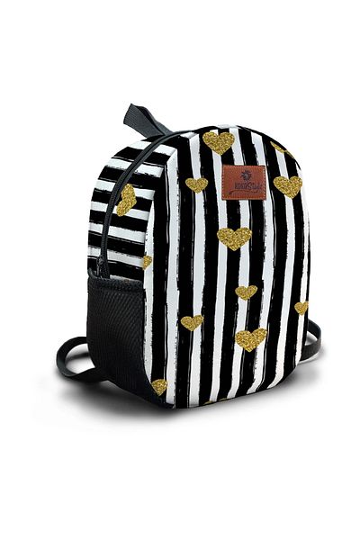 Kokopatik Gold Hearts Pattern Medium Size Nursery Bag