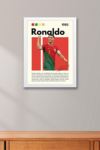 Saturn Cristiano Ronaldo Çerçeveli Tablo - Dekoratif Çerçeveli Futbolcu Poster Tablo