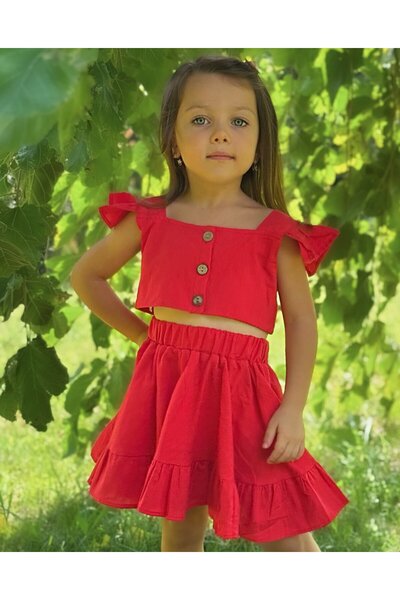 Pinkitokids Yakut Crop Top and Skirt Set