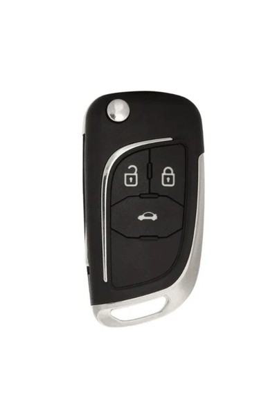 TECHSTAR Carcasă cromată pentru chei auto cu 3 butoane – compatibilă cu Opel și Chevrolet Astra, Corsa, Cruze,