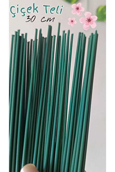 hobidaşım Yeşil 30 cm Çiçek Teli – 10’lu Paket