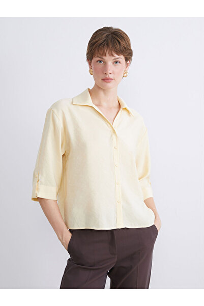LC Waikiki Lcwaikiki Classic Yellow Modal Blend Women's Shirt