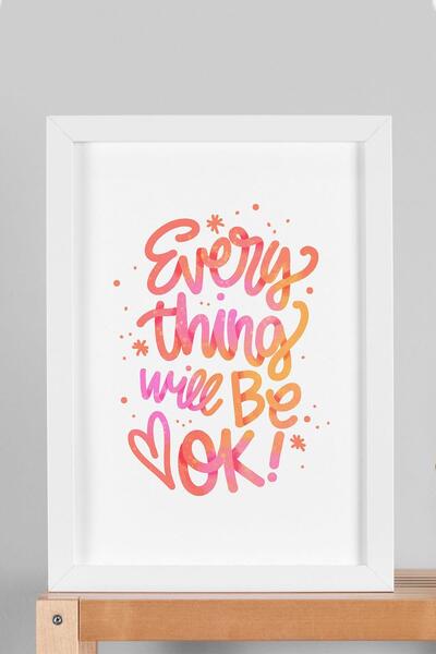 Saturn Totul va fi bine Pictură înrămată - Poster Motivațional Scris Totul va...