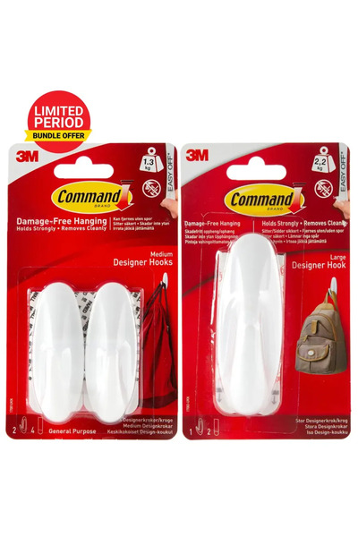 3M Command Season Promo Large + Medium Designer Hook Pack (2 Pc.)