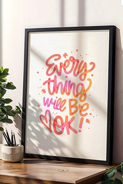 Saturn Totul va fi bine Pictură înrămată - Poster Motivațional Scris Totul va fi bine