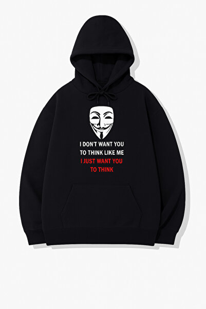 CLASSY.MODA Оверсайз суитшърт с качулка и принт от 3 нишки