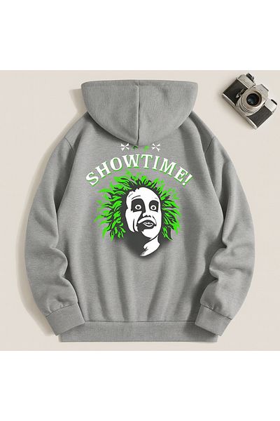 CLASSY.MODA Oversize 3 Thread Hooded Showtime Printed Unisex Sweatshirt