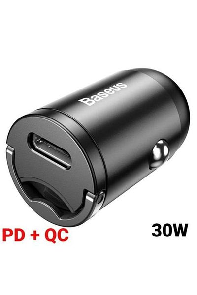 Baseus BASEUS car phone charger, quick charger, gray, USB Type-C