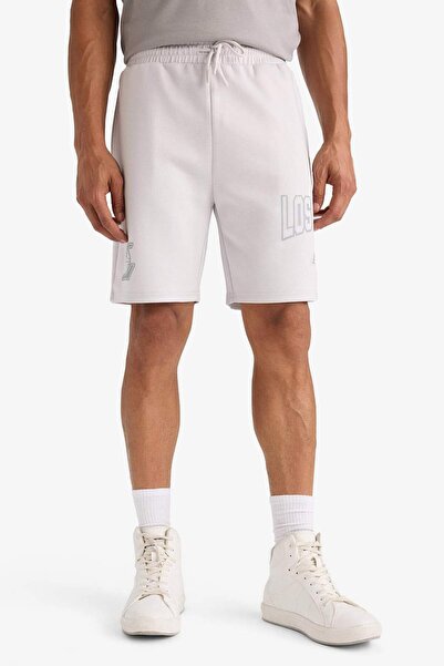 DeFacto DeFactoFit NBA Los Angeles Lakers Standart Fit Kısa Paça Skuba Dalgıç Kumaş Şort E8770AX25AU