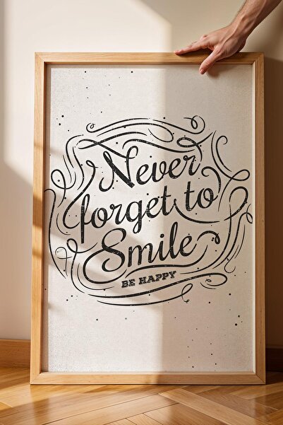 Saturn Nu uita niciodată să zâmbești pictură înrămată - Nu uita niciodată să zâmbești poster motivațional pictură